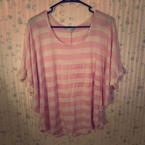 Pink striped poncho top